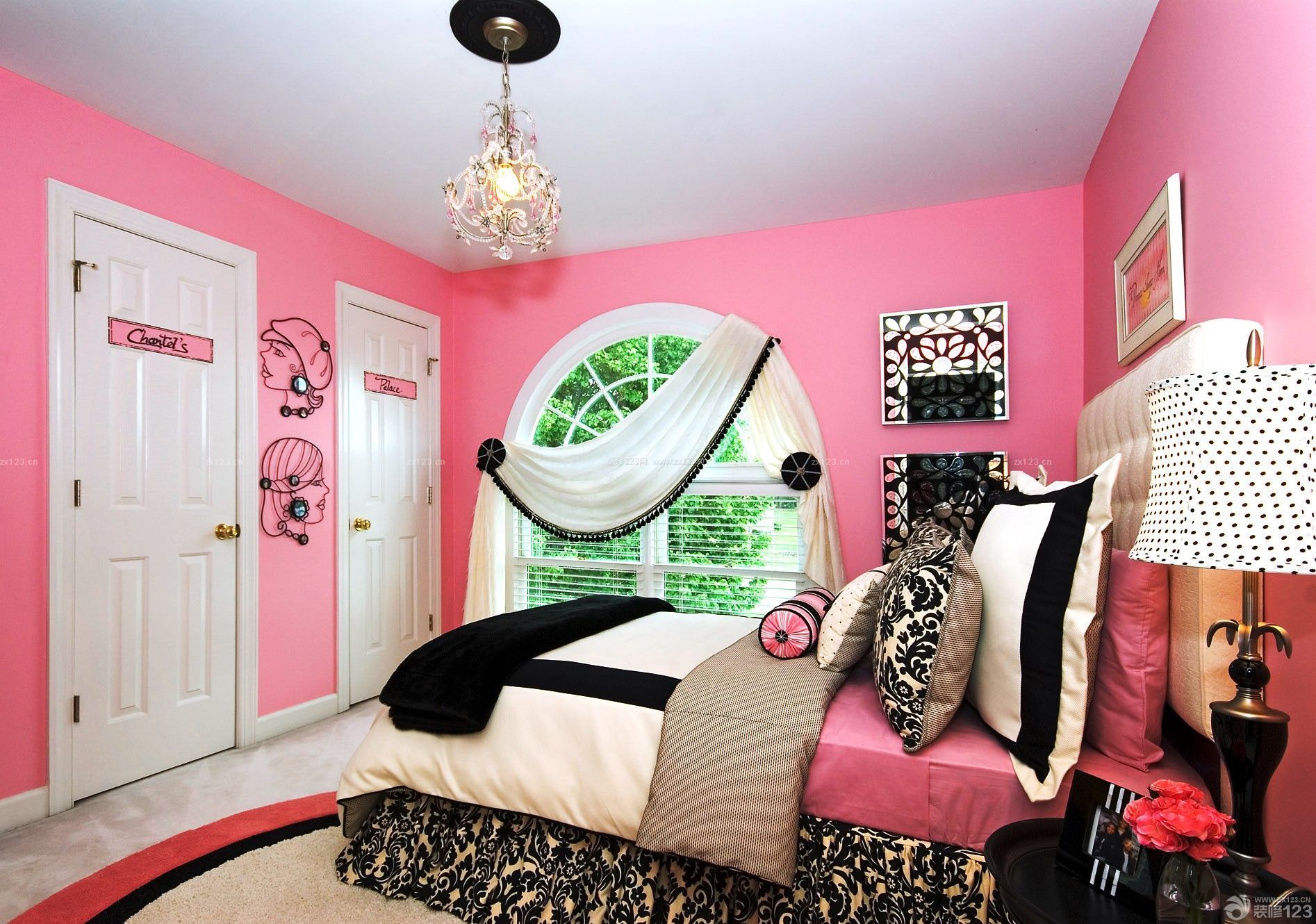80平米房子粉色卧室装修设计图