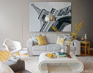 80平米房子客厅沙发背景墙装饰画装修设计图
