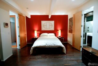 140平米婚房红色墙面装修效果图
