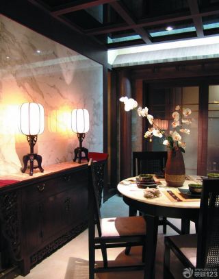 中式风格家装90平方三室二厅餐厅装修效果图