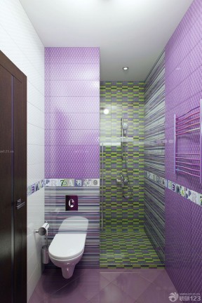 三居二手房 紫色墙面装修效果图片