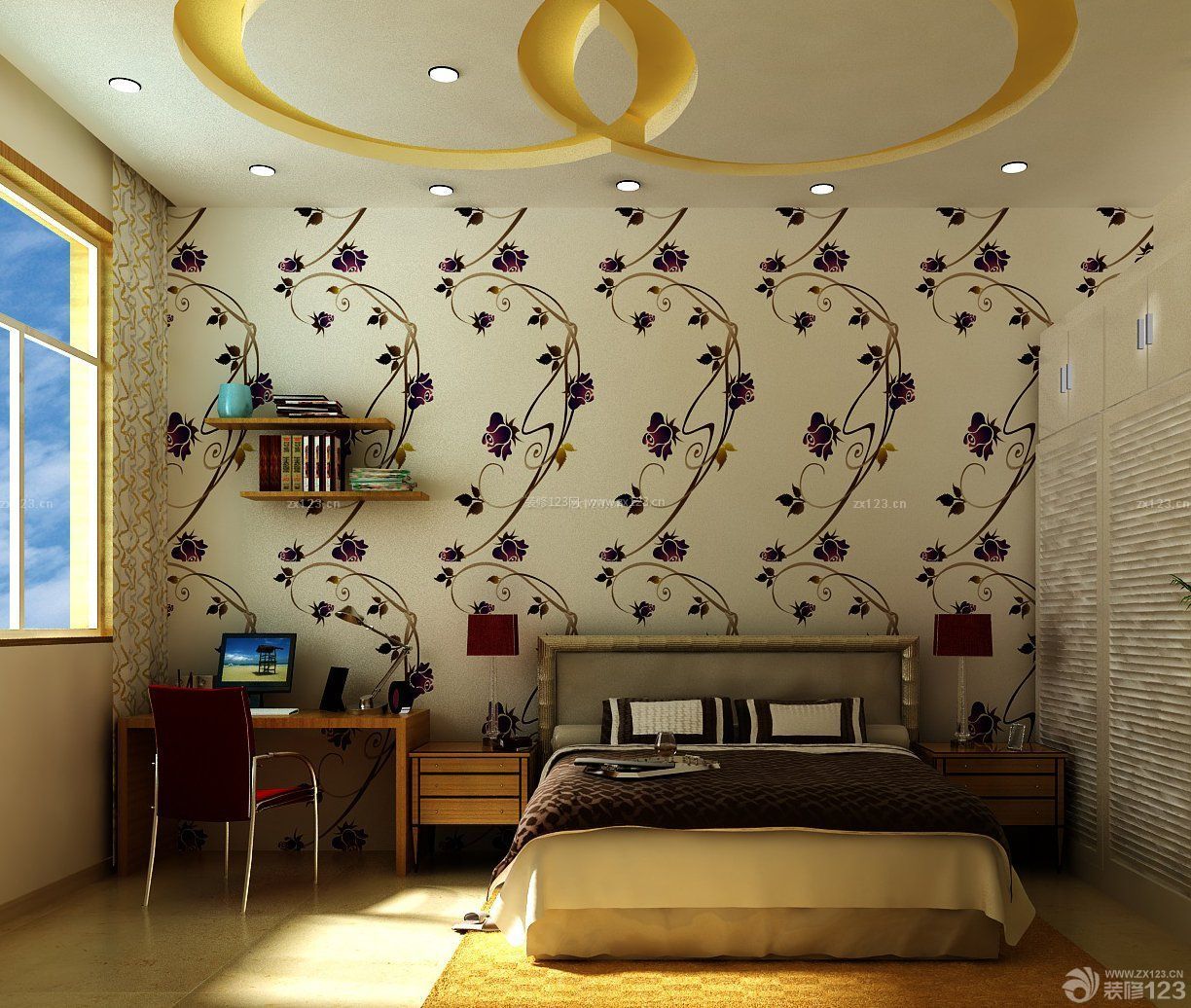 90平方房屋卧室墙壁纸装修设计图