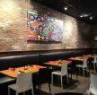 90平方米餐馆墙砖壁纸装修效果图片