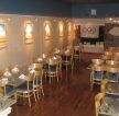 90平方米餐馆深棕色木地板装修效果图片