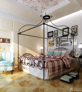 三室二厅创意装修 双人床装修效果图片