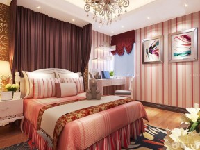 三室二厅创意装修 美式双人床