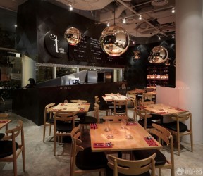 混搭风格设计90平方米餐馆装修效果图片