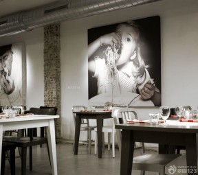 90平方米餐馆美式装饰画装修效果图