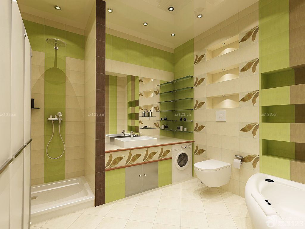 创意两室一厅卫生间瓷砖颜色房子装修图