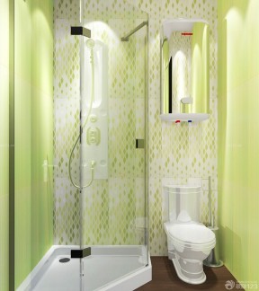 两室一厅样板房 绿色墙面装修效果图片