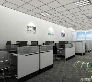 90平米办公室白色墙面装修效果图片