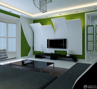 90平米小户型客厅简约电视墙造型装修效果图
