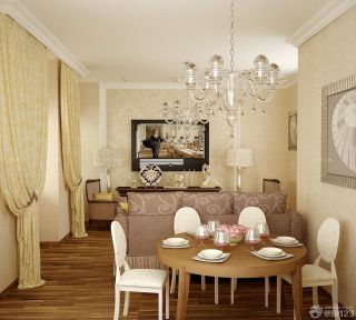 温馨两室两厅餐厅装修效果图木桌设计