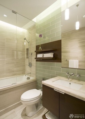 90平两室两厅装修案例 浴室柜装修效果图片