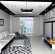 简约黑白风格两室两厅客厅装修设计图