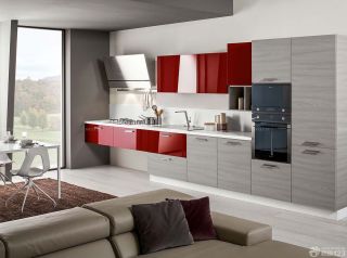 现代简约两室两厅开放式厨房装修设计图