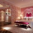 欧式复古卧室粉色墙面装修效果图片