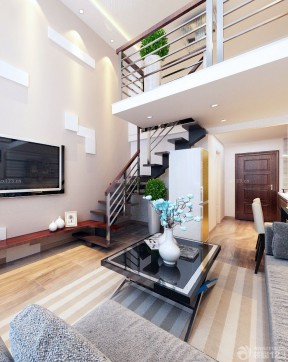小复式楼梯效果图 现代家装风格