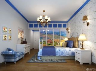 简约地中海风格两房一厅卧室装修图片