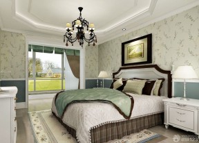 60平米两室一厅小户型装修效果图 美式双人床