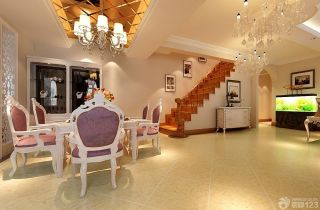 欧式新古典复式别墅室内餐厅设计图片