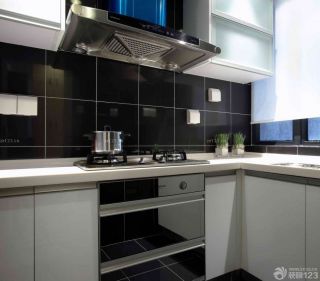 90平米小户型厨房黑色墙面装修效果图片