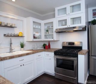 北欧90平米小户型厨房白色橱柜装修效果图片