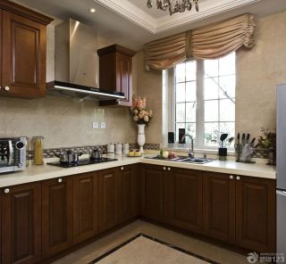 美式古典风格90平米小户型厨房装修效果图