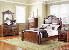 古典欧式别墅装修效果图 实木家具卧室家具