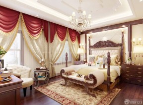 古典别墅设计 家装卧室窗帘效果图