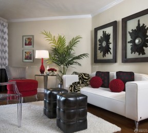 小美式风格90平标准户型客厅装修效果图