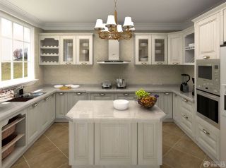 别墅厨房欧式橱柜装修设计效果图