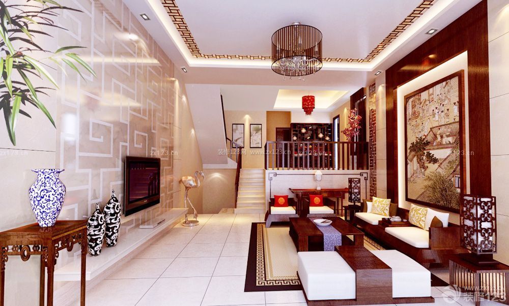 别墅设计图纸及客厅沙发背景墙设计效果图大全