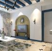 小户型装修地中海风格客厅地毯效果图片