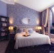 90平米3居室房屋紫色卧室装修效果图
