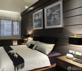 90平米3居室房屋卧室床头装饰画装修效果图片