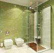 清新复式样板房卫生间绿色墙面设计
