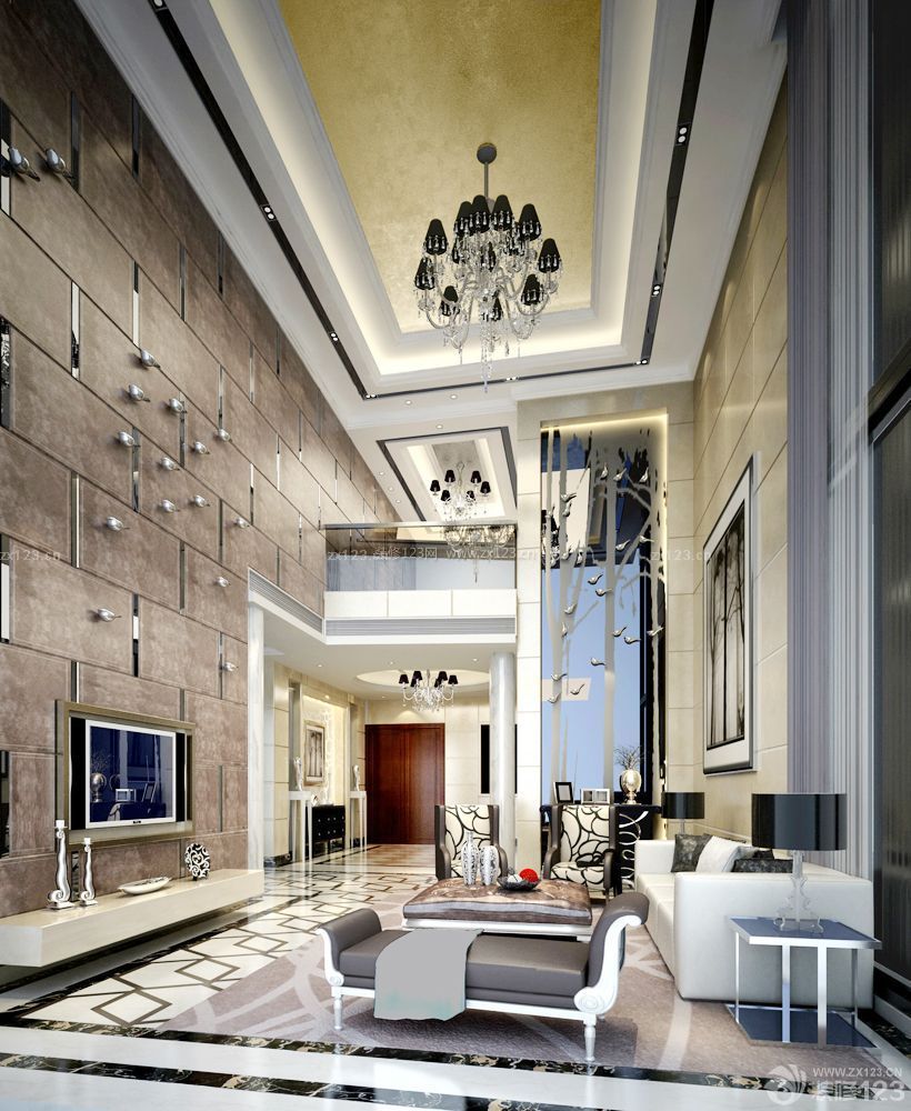 世界顶级别墅客厅电视背景墙设计图