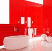 三层别墅红色墙面装修设计效果图片