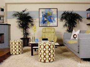 现代小户型客厅沙发沙发凳装修效果图片