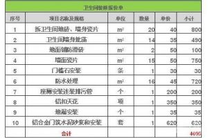 上海二手房装修报价单