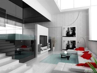 我的世界别墅客厅白色转角沙发装修设计效果图片