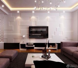 现代风格家装90平两室两厅简约客厅电视墙装修图