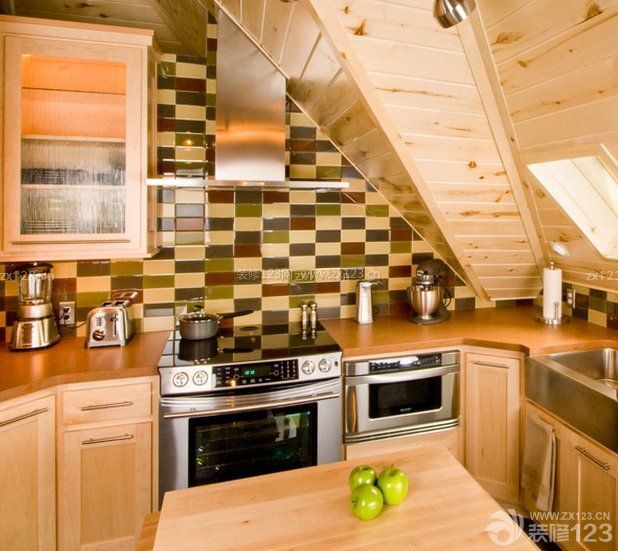 90平带平顶阁楼小户型房子厨房装修图片大全