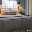 家装美式风格90平米小户型浪漫的主卧室卫生间装修效果图
