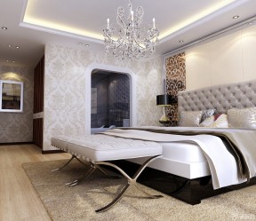 最新欧式风格90平米小户型浪漫的主卧室卫生间装修效果图