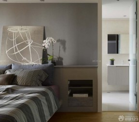 90平米小户型浪漫的主卧室卫生间装修效果图 现代简约