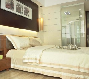 90平米小户型浪漫的主卧室卫生间装修效果图 现代家居装修