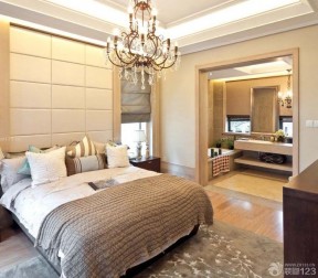 90平米小户型浪漫的主卧室卫生间装修效果图 简约欧式风格