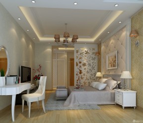 90平米小户型浪漫的主卧室卫生间装修效果图 现代家居装修 